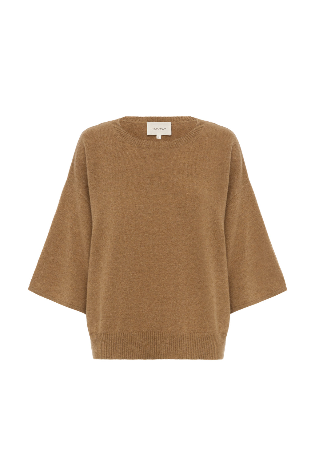 Back product shot biscuit cashmere drawstring knit top refined lightweight cashmere