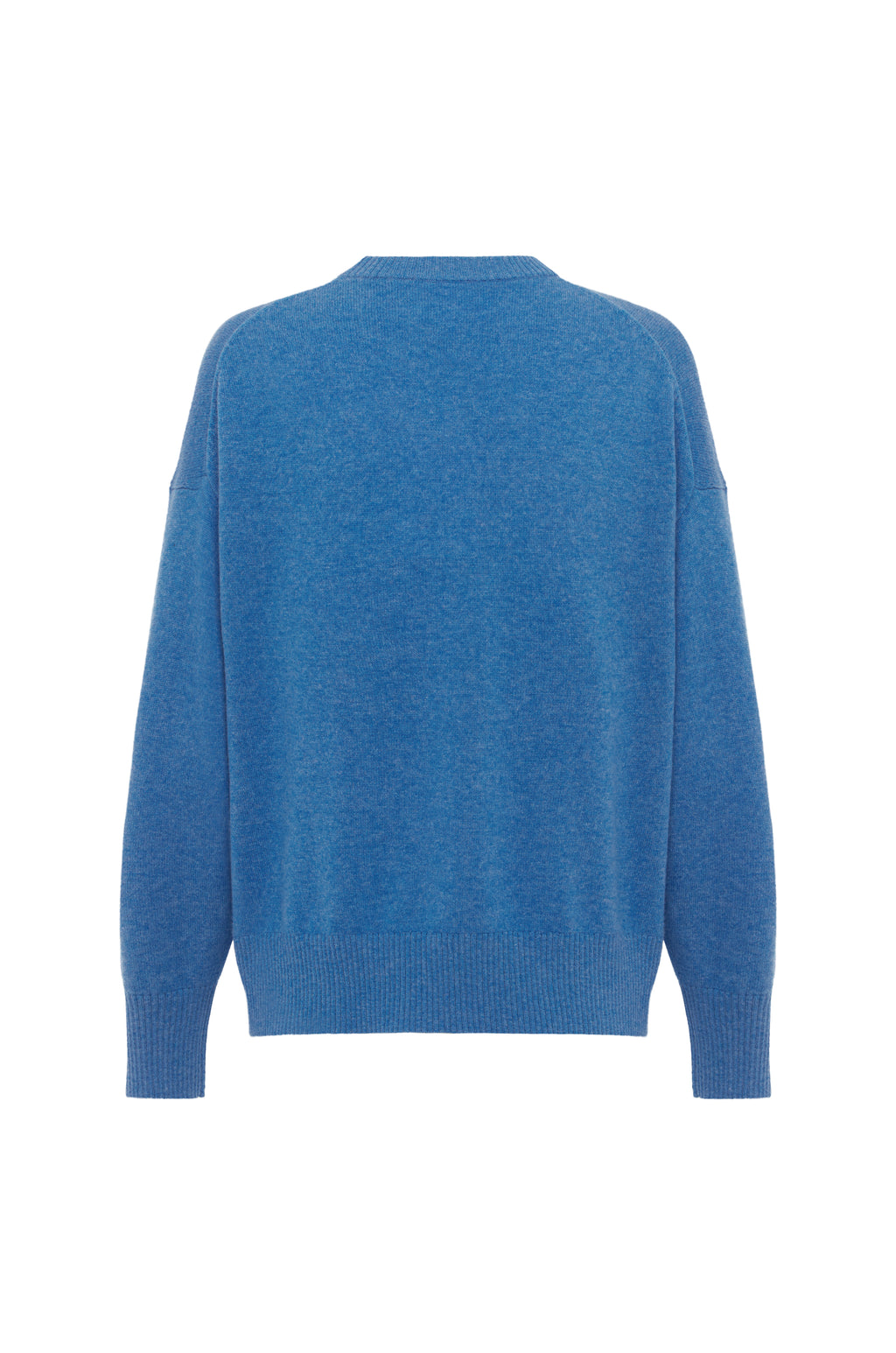 Luxury blue cashmere crew neck jumper relaxed fit womens knitwear Australia