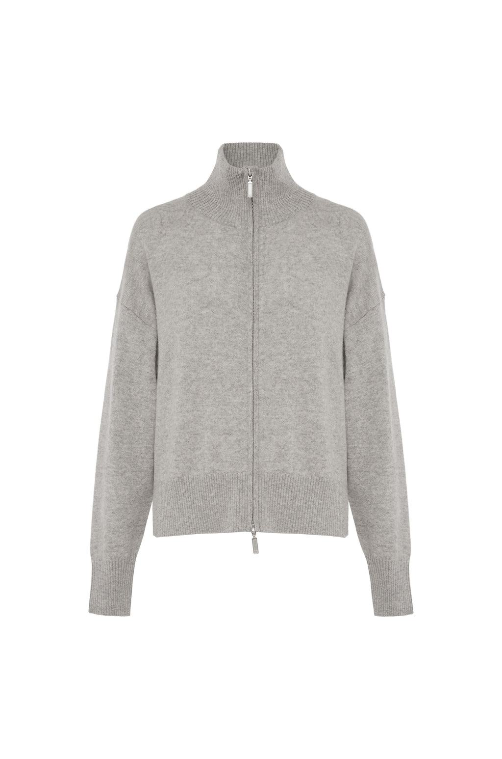 Margot Zip Jacket - Grey Marle