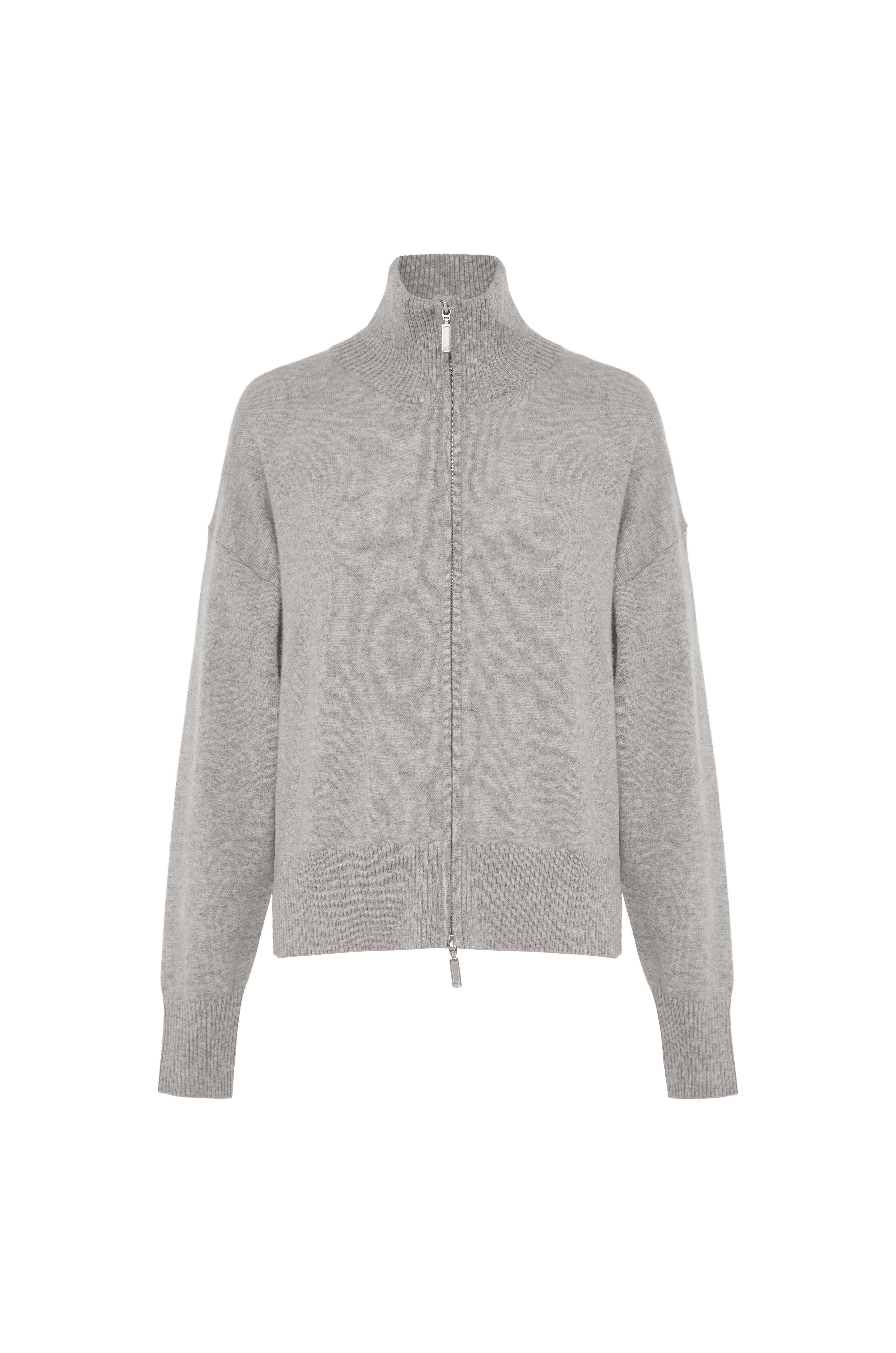 Margot Zip Jacket - Grey Marle